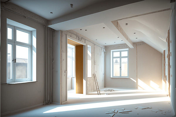 Wohnraum, welcher gerade gebaut wird.